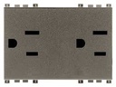 [60.16.19243.M] TOMACORRIENTE DOBLE 2P 15A METAL ARKE VIMAR