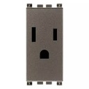 [60.16.19245.M] TOMACORRIENTE SENCILLO 2P 15A 127V AMERICANO METAL ARKE VIMAR