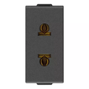 [60.16.09233.CM] TOMACORRIENTE SENCILLO 2P 16A EUROPEO CARBON MATT NEVE VIMAR