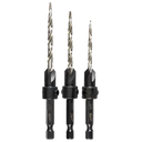 [31.01.48-13-5003] BROCAS AVELLANADORAS 4 PZAS (9/64"-11/64"-3/16") MILWAUKEE
