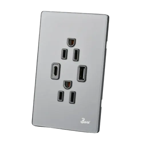 [60.15.INT.13.11] TOMA DOBLE USB SERIE GRIGIO BARI