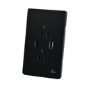 [60.15.INT.14.11] TOMA DOBLE USB SERIE SPENTO NEGRO BARI