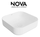 [NVLAV7784] LAVAMANOS CUADRADO 39CM BLANCO BRILLANTE NOVA