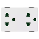 [60.16.09249] TOMACORRIENTE DOBLE 2P+E 16A 127V USA+EU BLANCO NEVE VIMAR