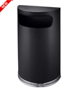[79.24.EKSR22BL] PAPELERA SEMICIRCULAR 22LTS ACERO INOX. EKO (NEGRO)