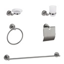 [79.QM.14.100.1503GR] SET DE ACCESORIOS DE BAÑO DE 6 PIEZAS, GUN GREY QM
