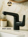 [79.16.MET-685] GRIFERIA MONOMANDO ALTO PARA LAVAMANO NEGRO MATE METALES ALEADOS