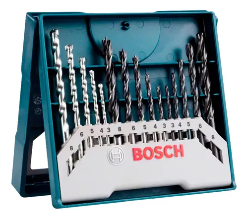 [BH.2607017504] JUEGO DE MECHAS 15 PZAS. P/CONCRETO, METAL Y MADERA 3 A 8 MM BOSCH  