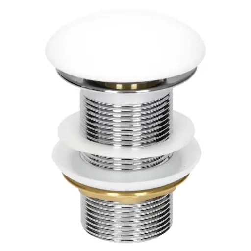 [79.16.DES-0221] DESAGUE PARA LAVAMANOS PUSHBOTON BLANCO SIN REBOSADERO DES-0221 METALES ALEADOS