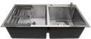 [79.16.MET-904] FREGADERO DE LUJO DOBLE TINA 82X45X22 CM, SATINADO, METALES ALEADOS