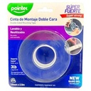 [67.01.7100235241] CINTA DOBLE FAZ DE MONTAJE TRANSPARENTE 1.1/2, 1.52MTS, 3M