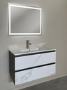 [06.08.6500C] MUEBLE GRANADA GRIS ANTRACITA/MARMOL C/LAVAMANOS+ESPEJO+GRIFERIA+DESAGUE 6500C ECOBAÑOS