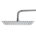 [80.BDHLFL12] REGADERA CUADRADA ULTRADELGADA 12", SATINADA, C/TUBO, BD-HLFL12, OMEGA