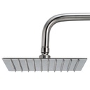 [80.BDHLFL8] REGADERA CUADRADA ULTRADELGADA 8", SATINADA, C/TUBO, BD-HLFL8, OMEGA